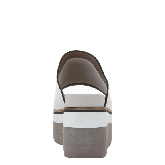 New! Leather Platform Slides, Naked Feet Flow Sandals in Mist - Picture 6 of 6
